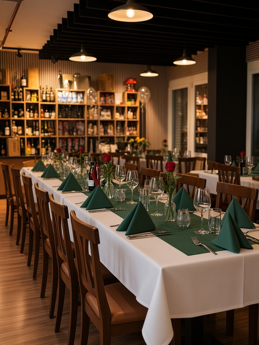 Gedeckte Tafel im Gastraum