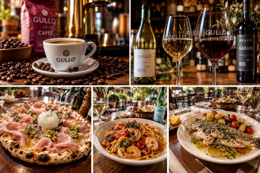 Kaffee, Wein, Pizza, Pasta und Fisch von Gullo