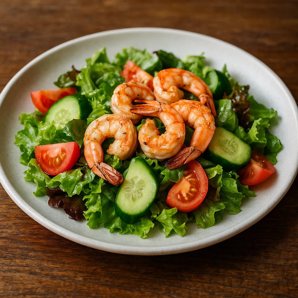 Salat mit Scampi