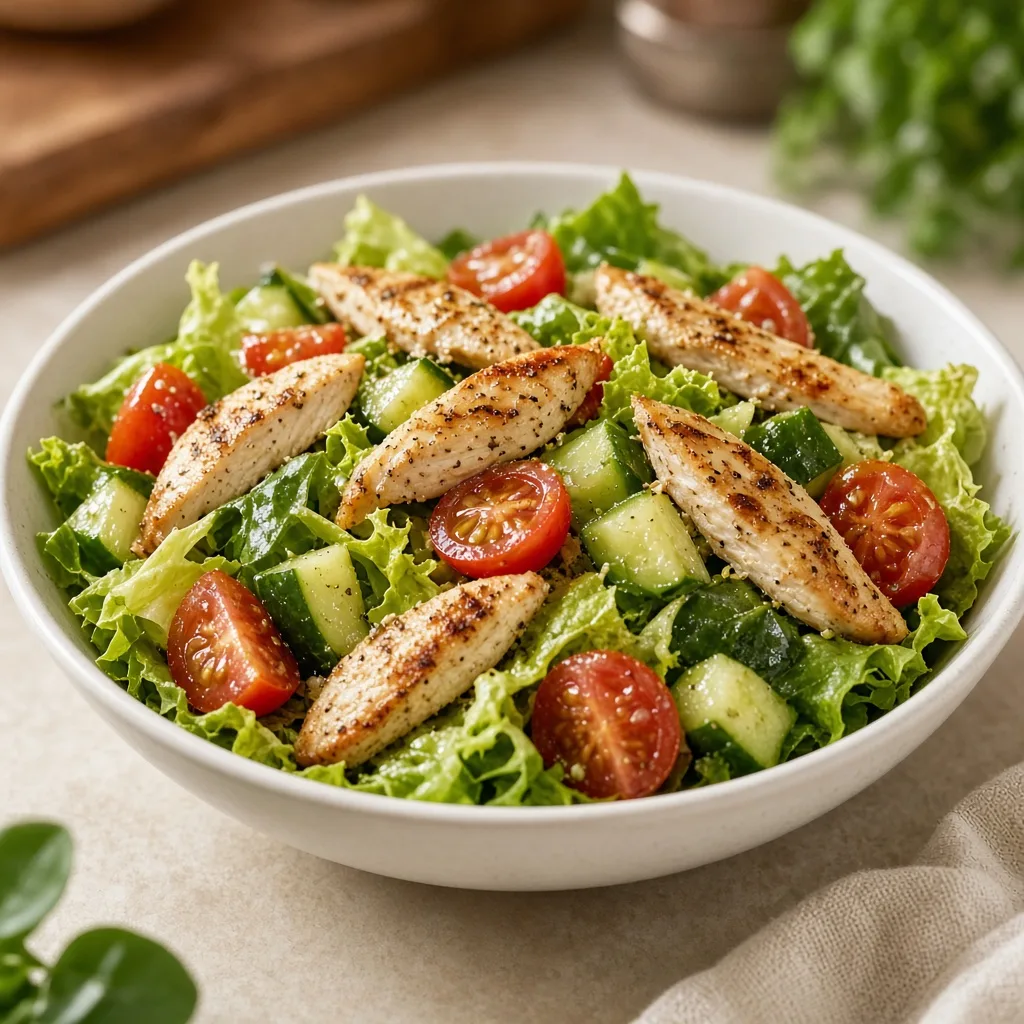 Salat mit Putenstreifen